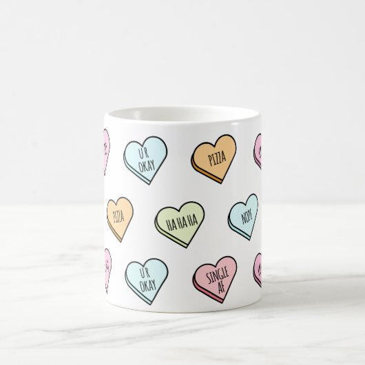 Sarcastic Valentine's Candy Heart Pattern Kaffeetasse (Mittel)