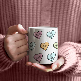 Sarcastic Valentine's Candy Heart Pattern Kaffeetasse