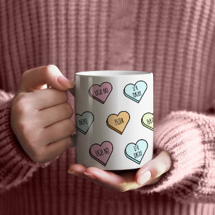 Sarcastic Valentine's Candy Heart Pattern Kaffeetasse