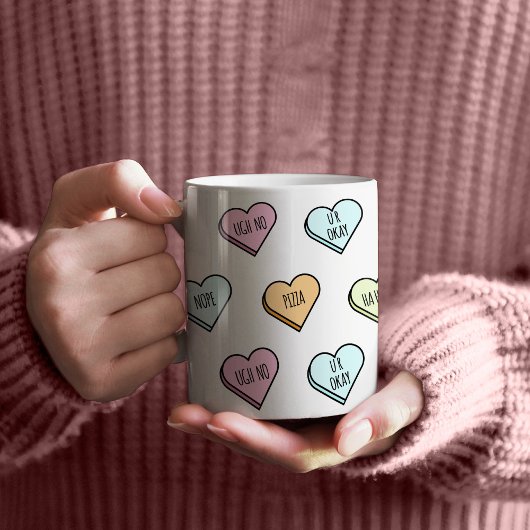 Sarcastic Valentine's Candy Heart Pattern Kaffeetasse
