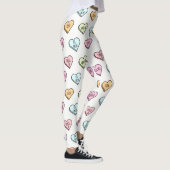 Sarcastic Valentine's Candy Heart Pattern Leggings (Rechts)