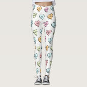 Sarcastic Valentine's Candy Heart Pattern Leggings (Vorderseite)