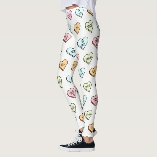 Sarcastic Valentine's Candy Heart Pattern Leggings (Links)