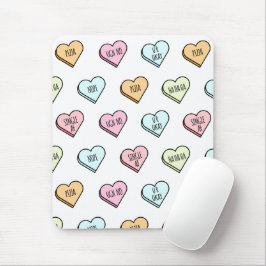 Sarcastic Valentine's Candy Heart Pattern Mousepad