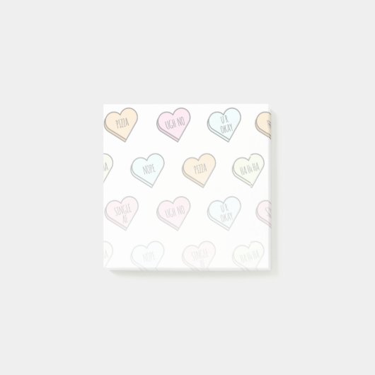 Sarcastic Valentine's Candy Heart Pattern Post-it Klebezettel (Vorderseite)