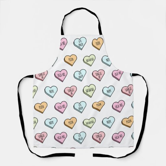 Sarcastic Valentine's Candy Heart Pattern Schürze (Vorderseite)