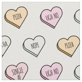 Sarcastic Valentine's Candy Heart Pattern Stoff