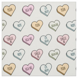 Sarcastic Valentine's Candy Heart Pattern Stoff