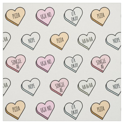 Sarcastic Valentine's Candy Heart Pattern Stoff (Muster)