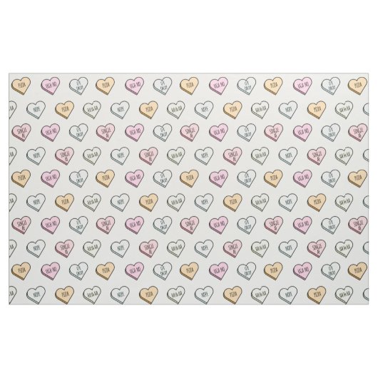 Sarcastic Valentine's Candy Heart Pattern Stoff (Fat Quarter (45,7 x 55,9 cm))