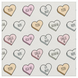 Sarcastic Valentine's Candy Heart Pattern Stoff