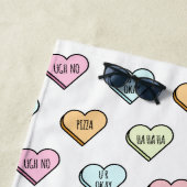 Sarcastic Valentine's Candy Heart Pattern Strandtuch (Beispiel)