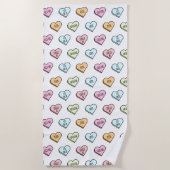 Sarcastic Valentine's Candy Heart Pattern Strandtuch (Vorderseite)