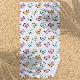 Sarcastic Valentine's Candy Heart Pattern Strandtuch