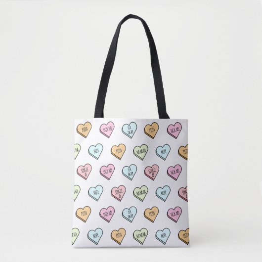 Sarcastic Valentine's Candy Heart Pattern Tasche (Vorderseite)