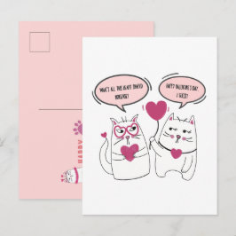 Sarcastic Valentinstag Cartoon Cat Couple Postkarte