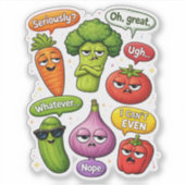 Sarcastic Vegetable Custom-Cut Vinyl Sticker (Vorderseite)