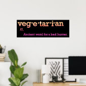 Sarcastic Vegetarian Definition Funny Dictionary Poster (Heimbüro)