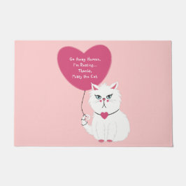 Sarcastic White Cat Funny Custom weg Pink Fußmatte