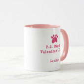 Sarcastic White Cat Funny Valentine's Day Tasse (VorderseiteRechts)