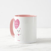 Sarcastic White Cat Funny Valentine's Day Tasse (Vorderseite Links)