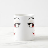 Sarcastic Women Face with Red Lips Verwandlungstasse (Mittel)