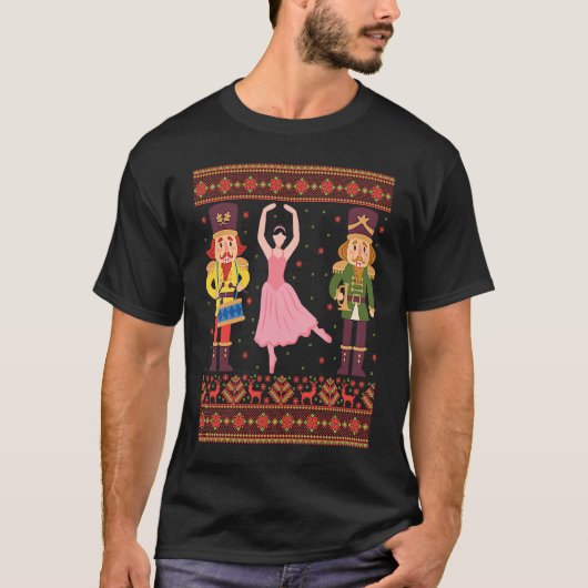 Sarcastic Xmas Nutcracker Ugly Christmas Sweater T-Shirt (Vorderseite)