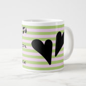 Sarcastische Spaß Typografie über Streifen Jumbo-Tasse (Vorderseite Rechts)