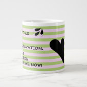 Sarcastische Spaß Typografie über Streifen Jumbo-Tasse (Vorderseite)