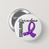 Sarcoidose Awareness Gemstone Ribbon Button (Vorne & Hinten)