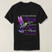 Sarcoidose Awareness Lila Strong Hummingbird T-Shirt (Design vorne)