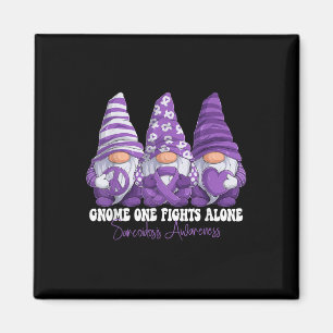 Sarcoidose Awareness Month Lila Ribbon Gnomes Magnet