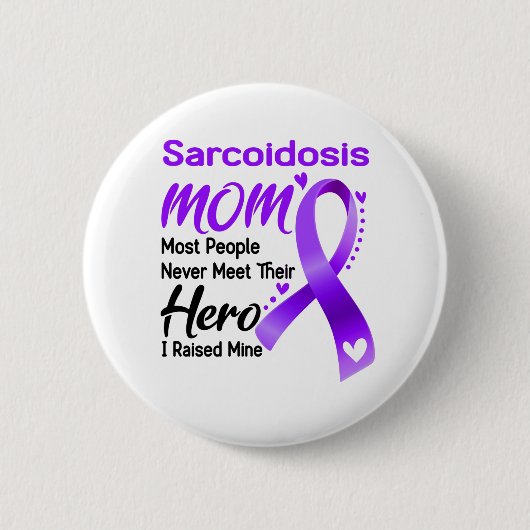 Sarcoidose Awareness Month Ribbon Geschenke Button (Vorderseite)