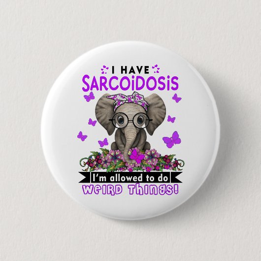 Sarcoidose Awareness Month Ribbon Geschenke Button (Vorderseite)
