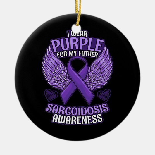 Sarcoidose Awareness Pater Unterstützung Lila Keramik Ornament (Vorne)