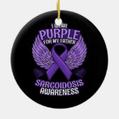Sarcoidose Awareness Pater Unterstützung Lila Keramik Ornament (Hinten)