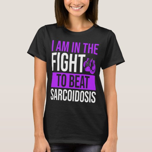 Sarcoidose Awareness Ribbon Beat Disease Krieger T-Shirt (Vorderseite)