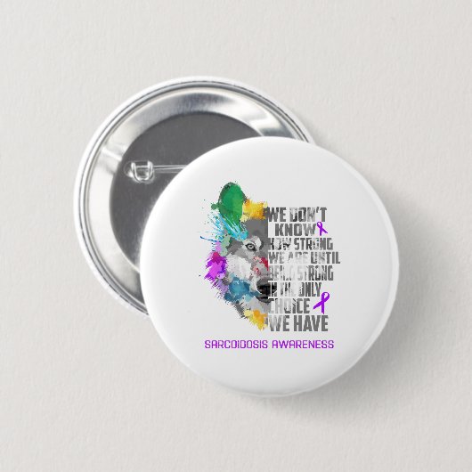 Sarcoidose Awareness Ribbon Support Geschenke Button (Vorne & Hinten)