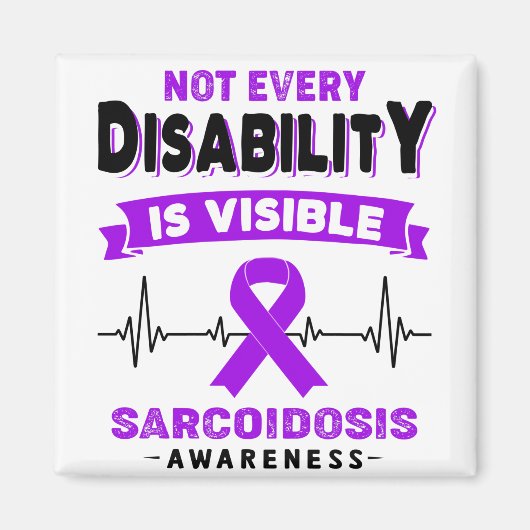 Sarcoidose Awareness Ribbon Support Geschenke Magnet (Vorne)