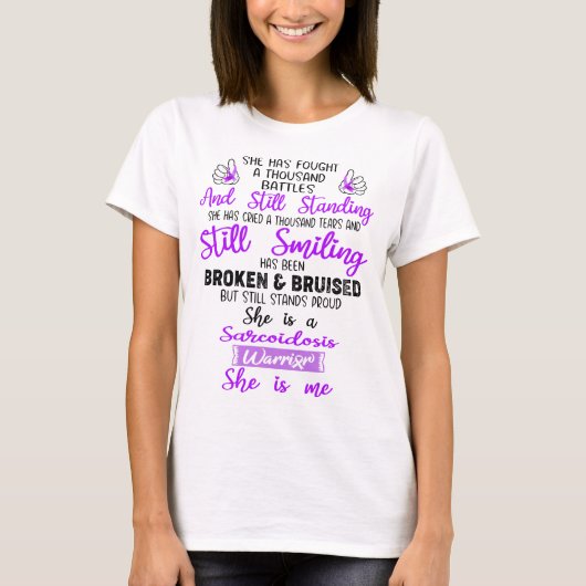 Sarcoidose Awareness Ribbon Support Geschenke T-Shirt (Vorderseite)