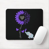 Sarcoidose Awareness Sunflower Elephant Butterfly Mousepad (Mit Mouse)