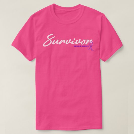 Sarcoidose Awareness Survivor Glitzer Ribbon Hope T-Shirt (Design vorne)