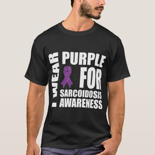 Sarcoidose Awareness Wear Lila Multifunktionsleist T-Shirt (Vorderseite)
