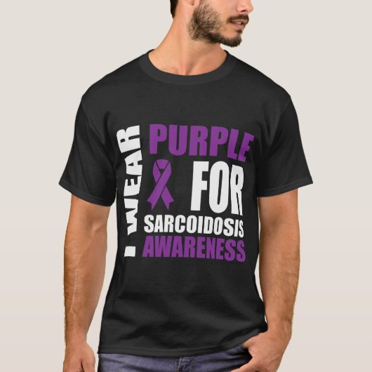 Sarcoidose Awareness Wear Lila Unterstützung T-Shirt (Vorderseite)
