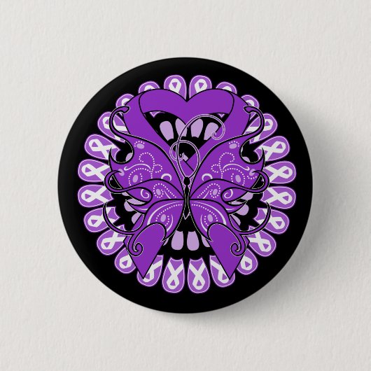 Sarcoidose Butterfly Circle of Ribbons Button (Vorderseite)