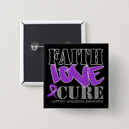 Sarcoidose Faith Liebe Cure Button (Vorne & Hinten)