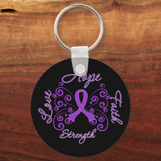 Sarcoidose Hope Motto Butterfly Schlüsselanhänger (Vorderseite)