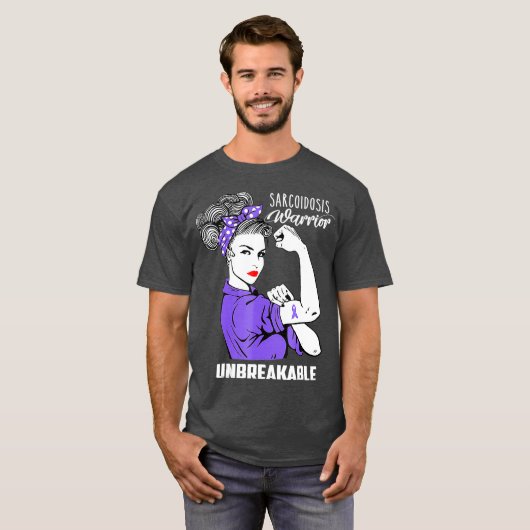 Sarcoidose Warrior Unzerbrechliches Geschenk T-Shirt (Vorne ganz)