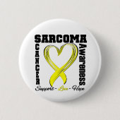 Sarcoma Awareness Brushed Heart Ribbon Button (Vorderseite)