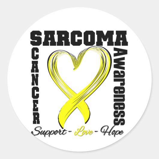 Sarcoma Awareness Brushed Heart Ribbon Runder Aufkleber (Vorderseite)